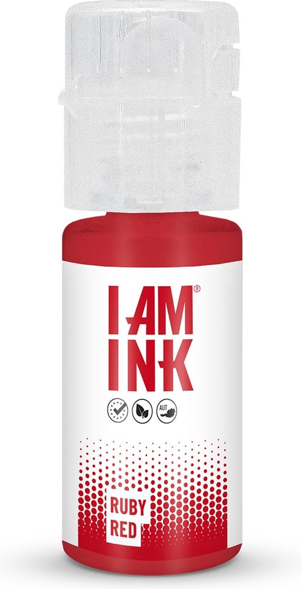 I AM INK - Ruby Red 10ml Vegan Tattoo Inkt Rubyrood | True Pigments | Tattoo Machine Inkt | Handpoke tatoeage inkt | Stick & Poke Ink
